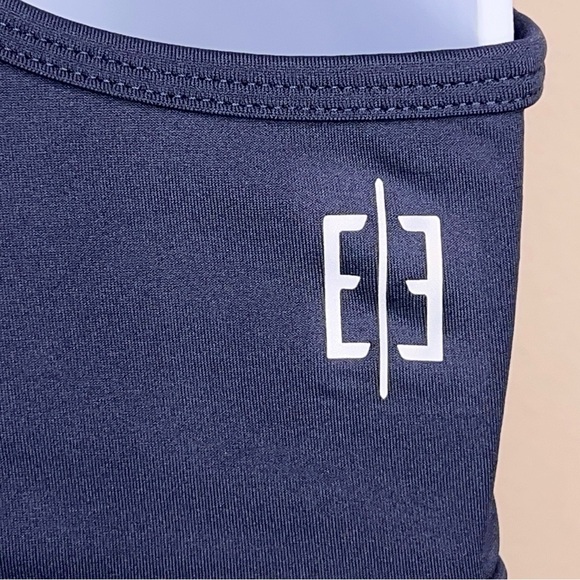 Small Evree Navy Blue Sports Bra Zebra Mesh Back Panel Racerback Removable Cups - Picture 7 of 10